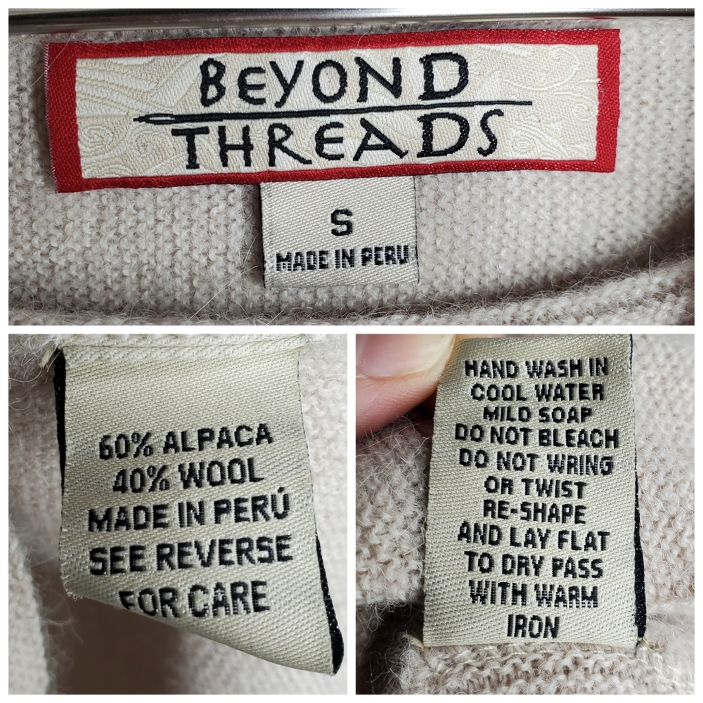 Beyond Threads Alpaca & Wool Cowl Neck Sweater Sm… - image 7